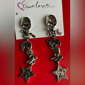 Cowboy Charm Silver Earrings